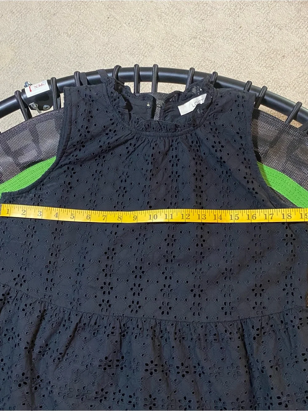 LOFT sleeveless sundress Black Eyelet Tiered with ruffle details - Picture 13 of 13